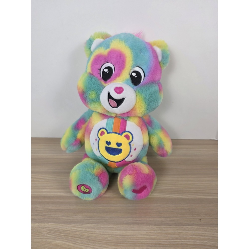 Care Bears Good Vibes 14" Plush Smiling Bear Rainbow Stuffed Toy
